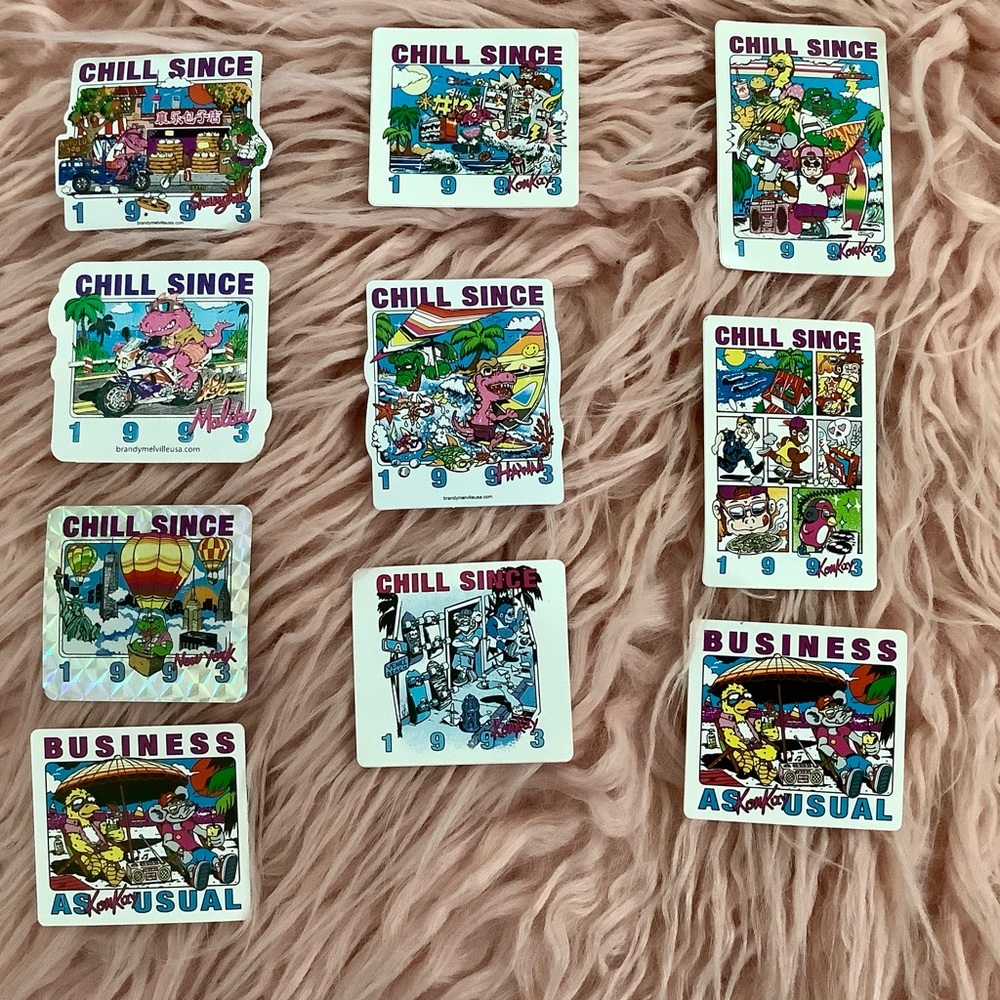 15 PC RANDOM RARE BRANDY MELVILLE STICKERS ☆ - Picture 6 of 6